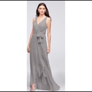 David’s Bridal Chiffon Faux-Wrap Bridesmaid Dress
